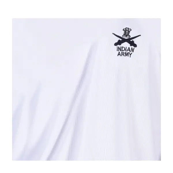 Sando sleeveless t-shirt white and black with Indian army print