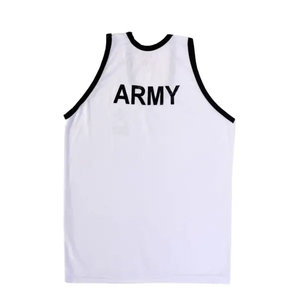Sando sleeveless t-shirt white and black with Indian army print