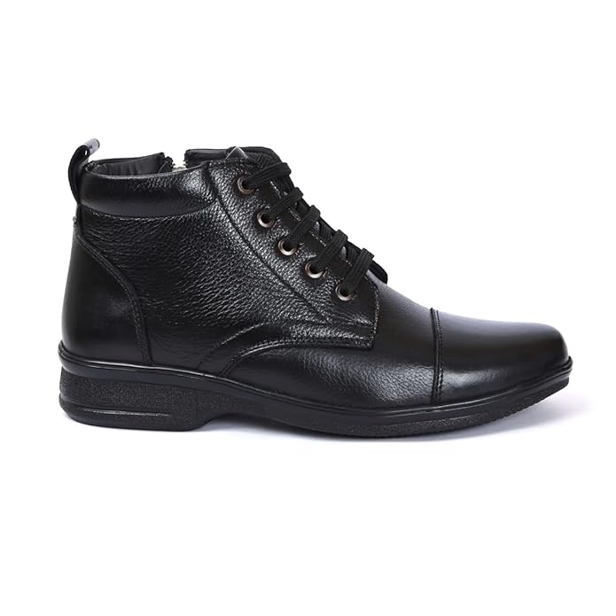 ZOOM HIGH ANKEL LEATHER SHOES (BLACK)