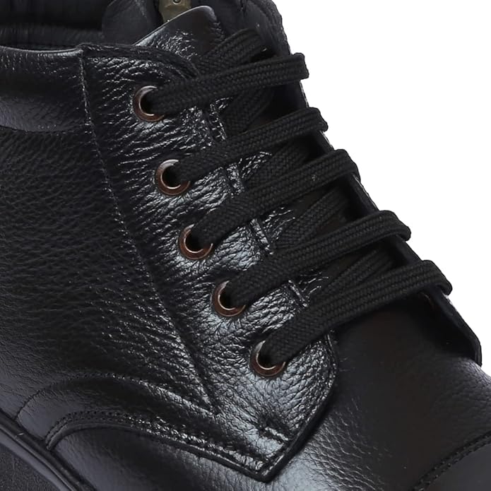 ZOOM HIGH ANKEL LEATHER SHOES (BLACK)