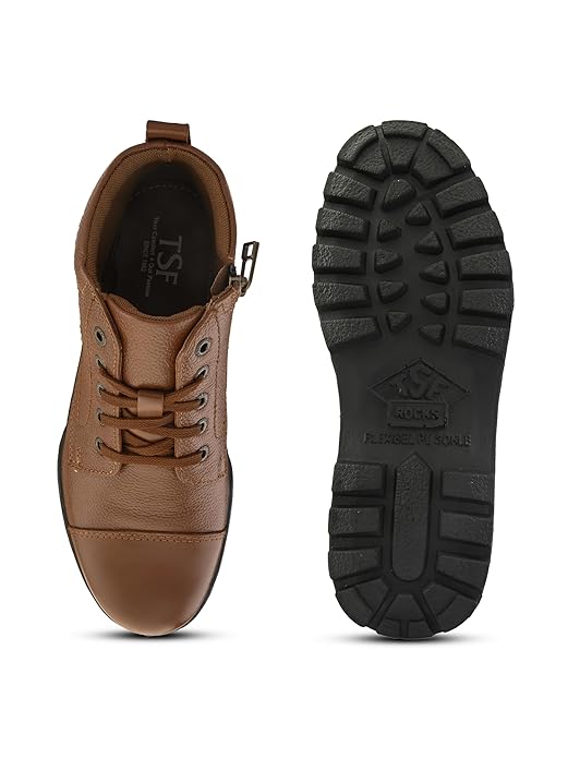 TSF tan police shoes with zip 768