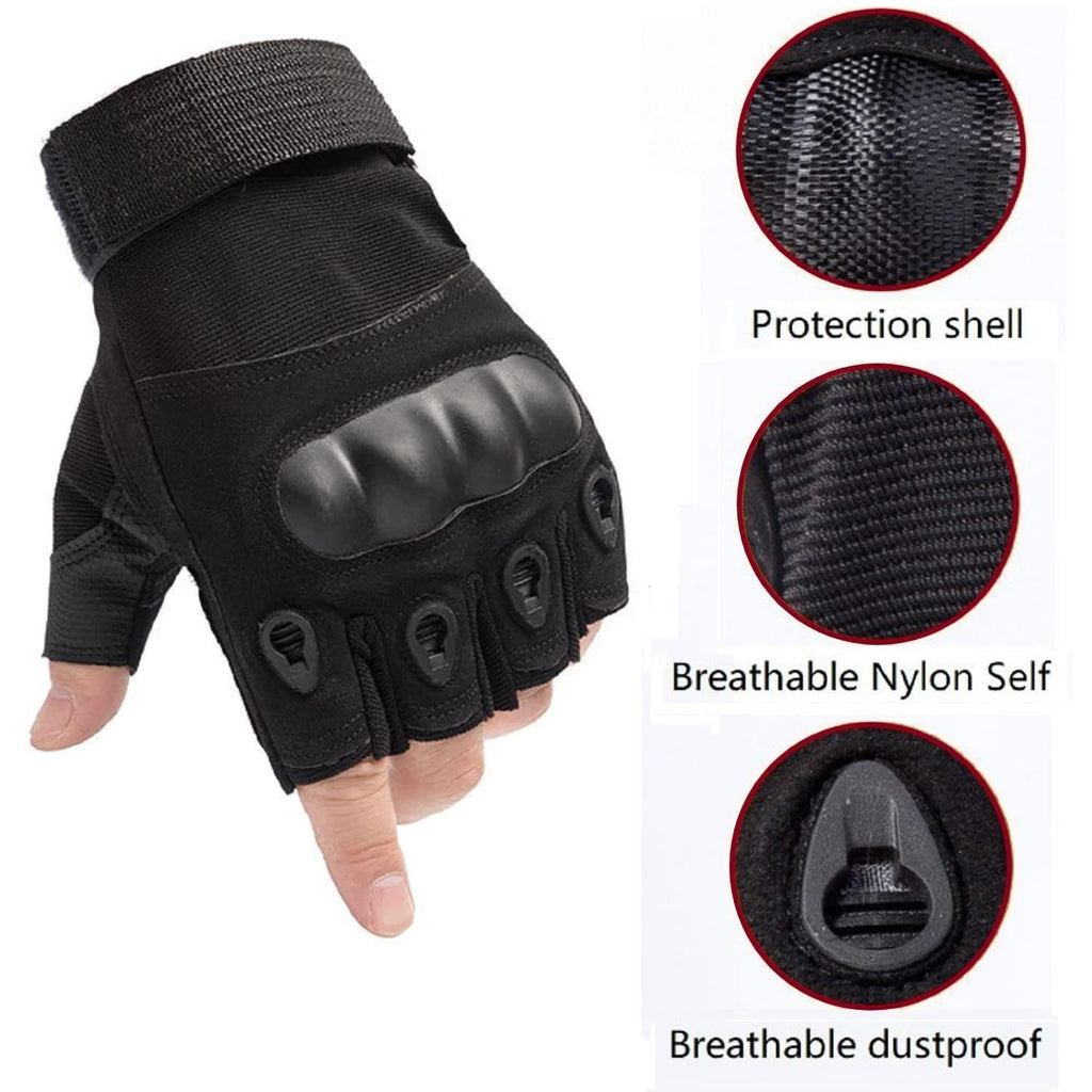 TACTICAL MILITARY HLAF HAND GLOVES (BLACK)