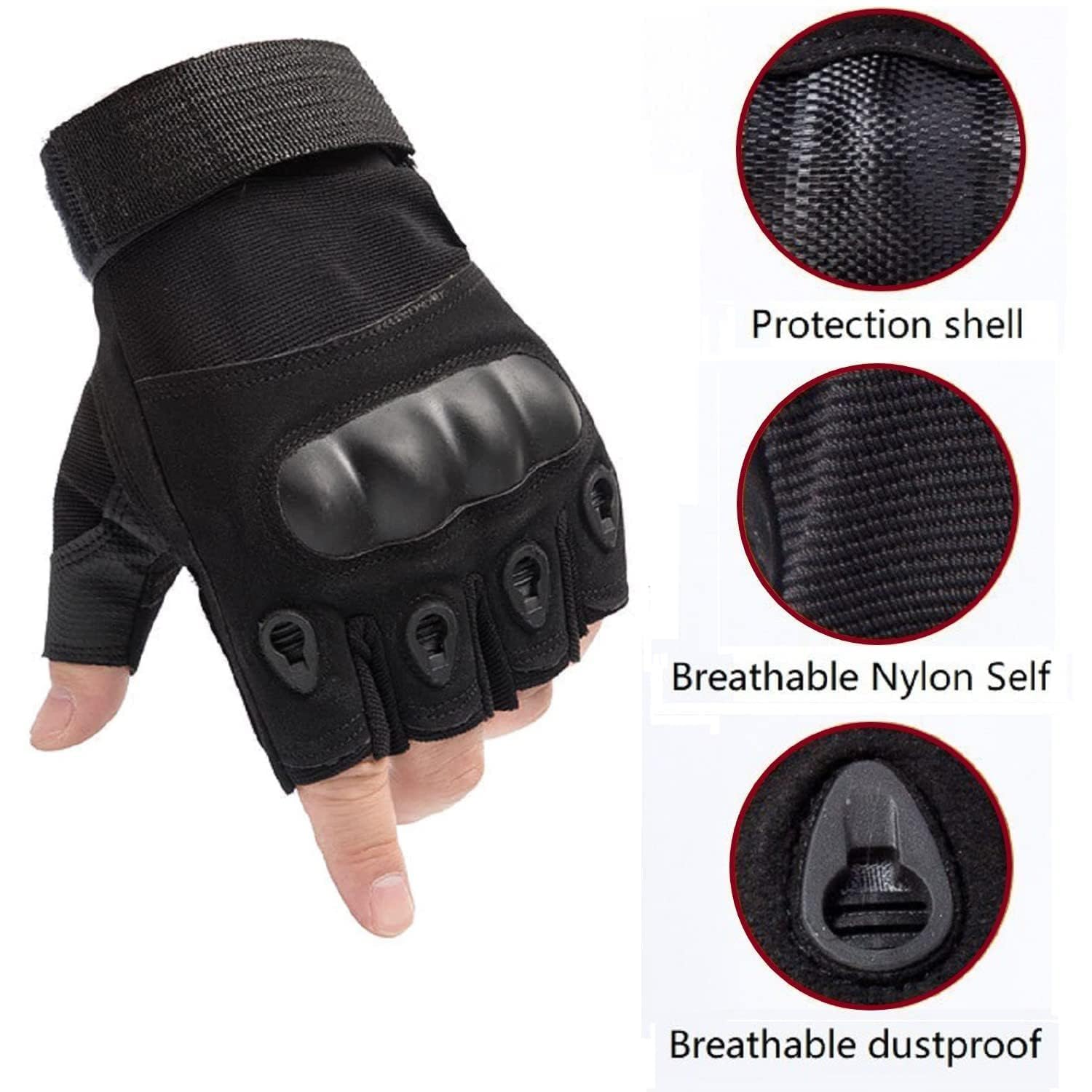 TACTICAL MILITARY HLAF HAND GLOVES (BLACK)