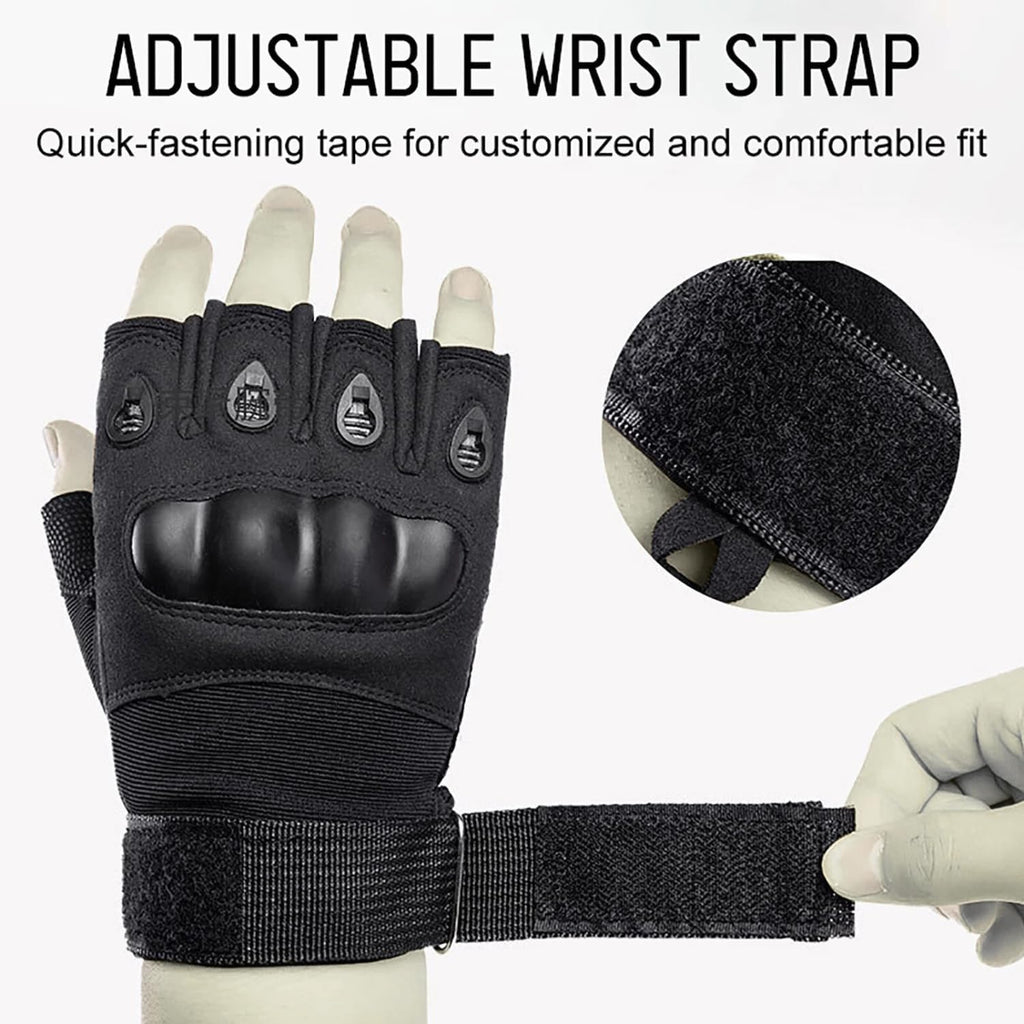 TACTICAL MILITARY HLAF HAND GLOVES (BLACK)