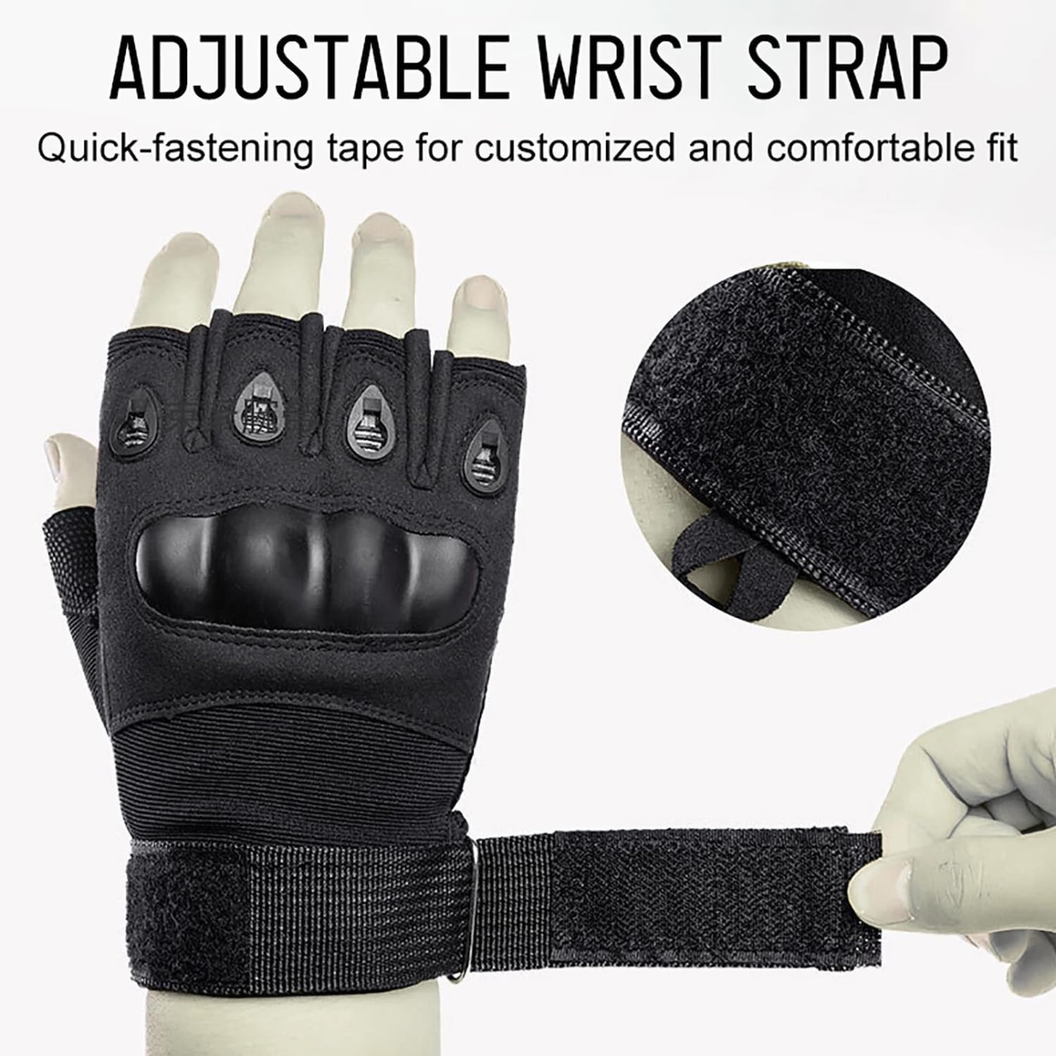 TACTICAL MILITARY HLAF HAND GLOVES (BLACK)