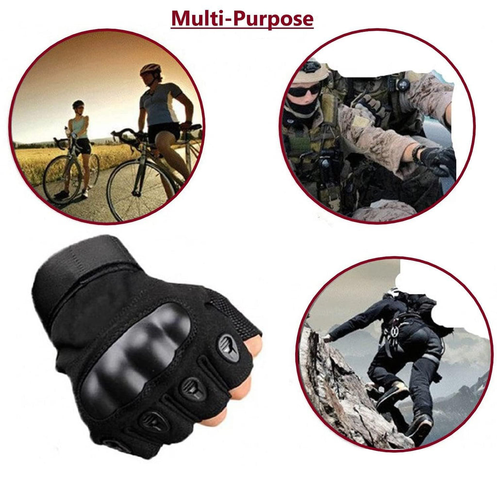 TACTICAL MILITARY HLAF HAND GLOVES (BLACK)