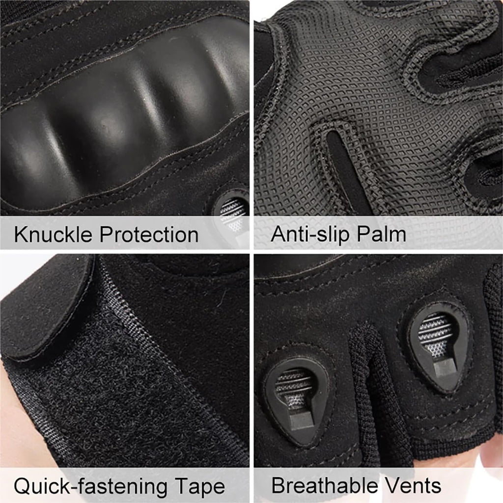 TACTICAL MILITARY HLAF HAND GLOVES (BLACK)