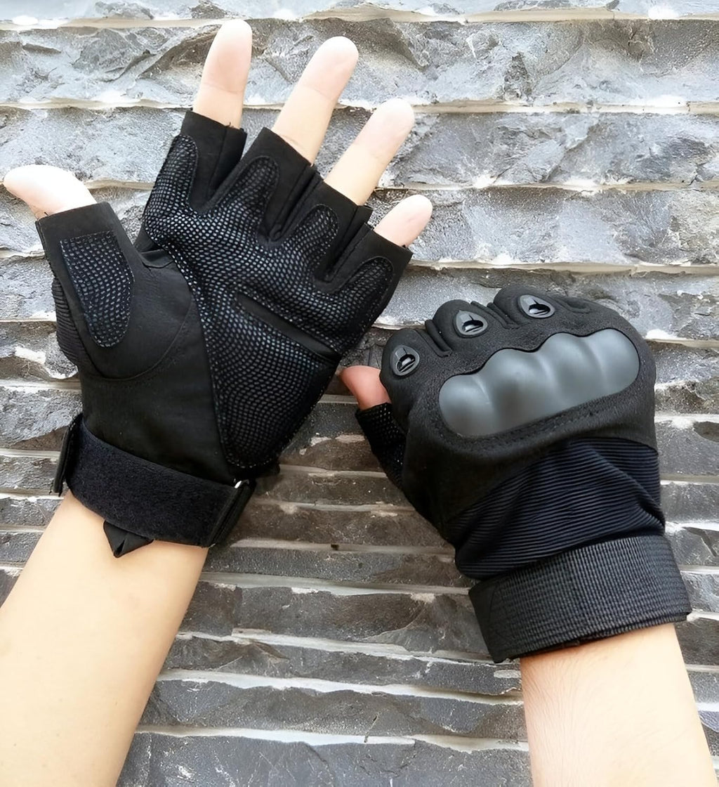 TACTICAL MILITARY HLAF HAND GLOVES (BLACK)