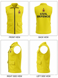 Civil Defence Safety Neon Reflective Jacket YELLOW