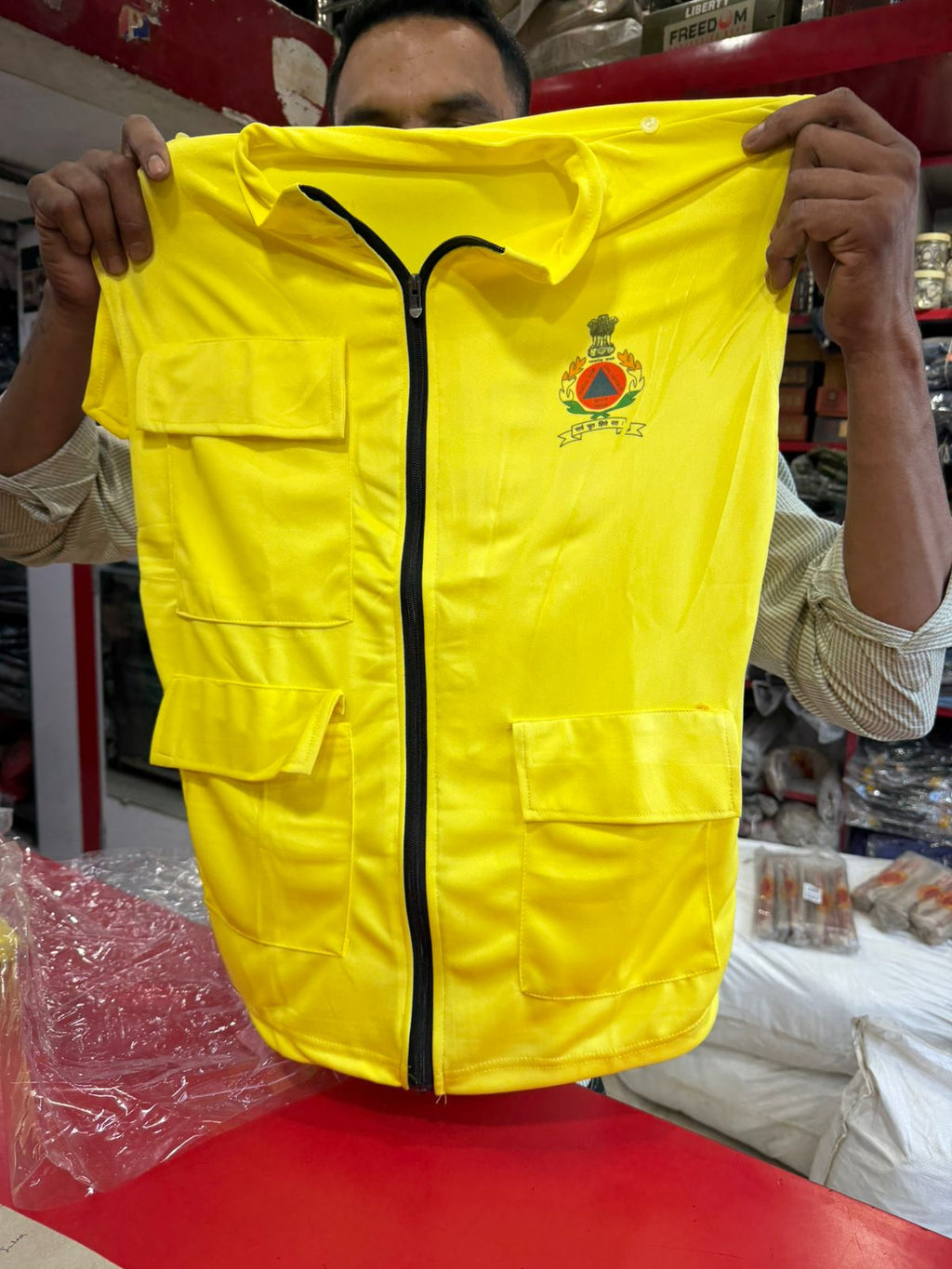 Civil Defence Safety Neon Reflective Jacket YELLOW