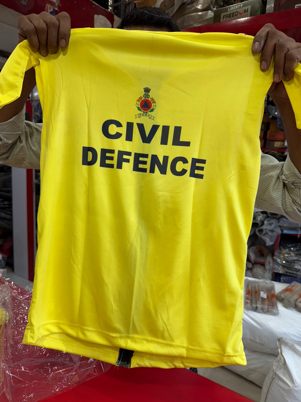 Civil Defence Safety Neon Reflective Jacket YELLOW