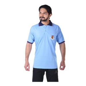 NCC T-Shirt  light blue & dark blue collar print with logo