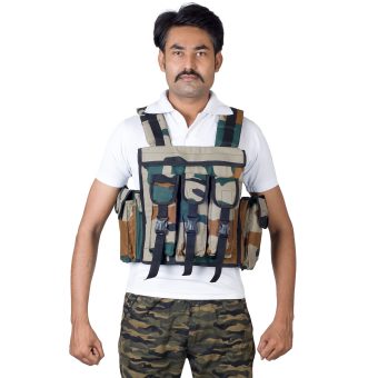 MLA Green print Bullet Proof Jacket with 10 Magazine –