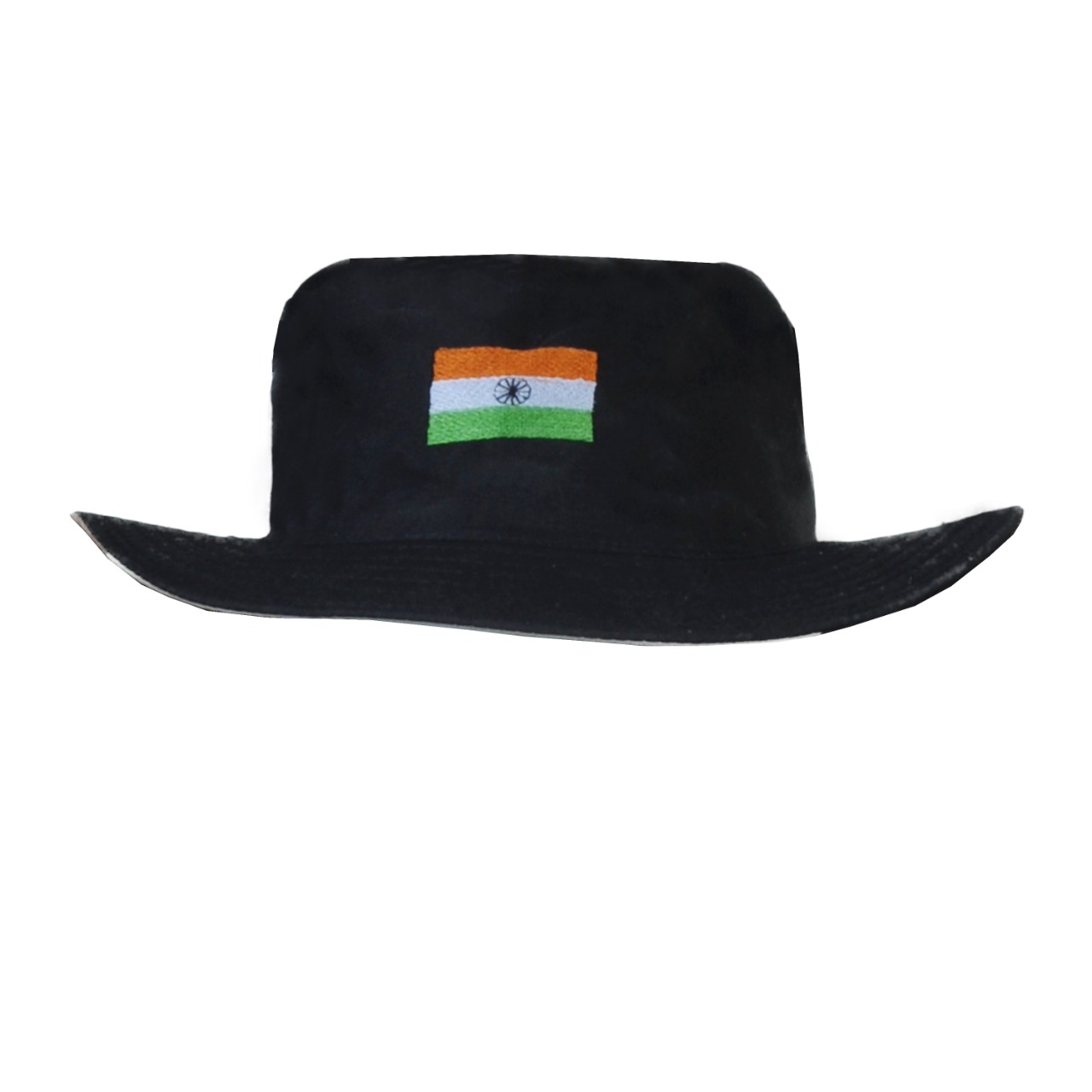 Black With Indian Flag & nahar Print Reversible HAT –